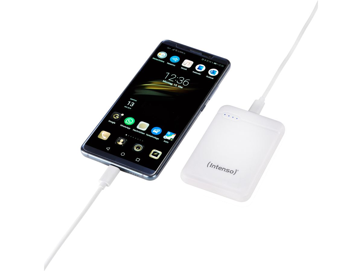 INTENSO Powerbank XS5000, white 7313522 5000 mAh, USB-A, USB-C (4034303028252)