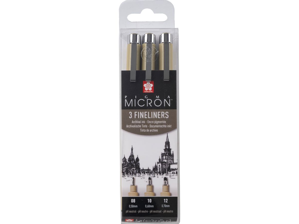 SAKURA Pigma Micron Set POXSDK3A 0,5/0,6/0,7mm 3 Stück (8712079459512)