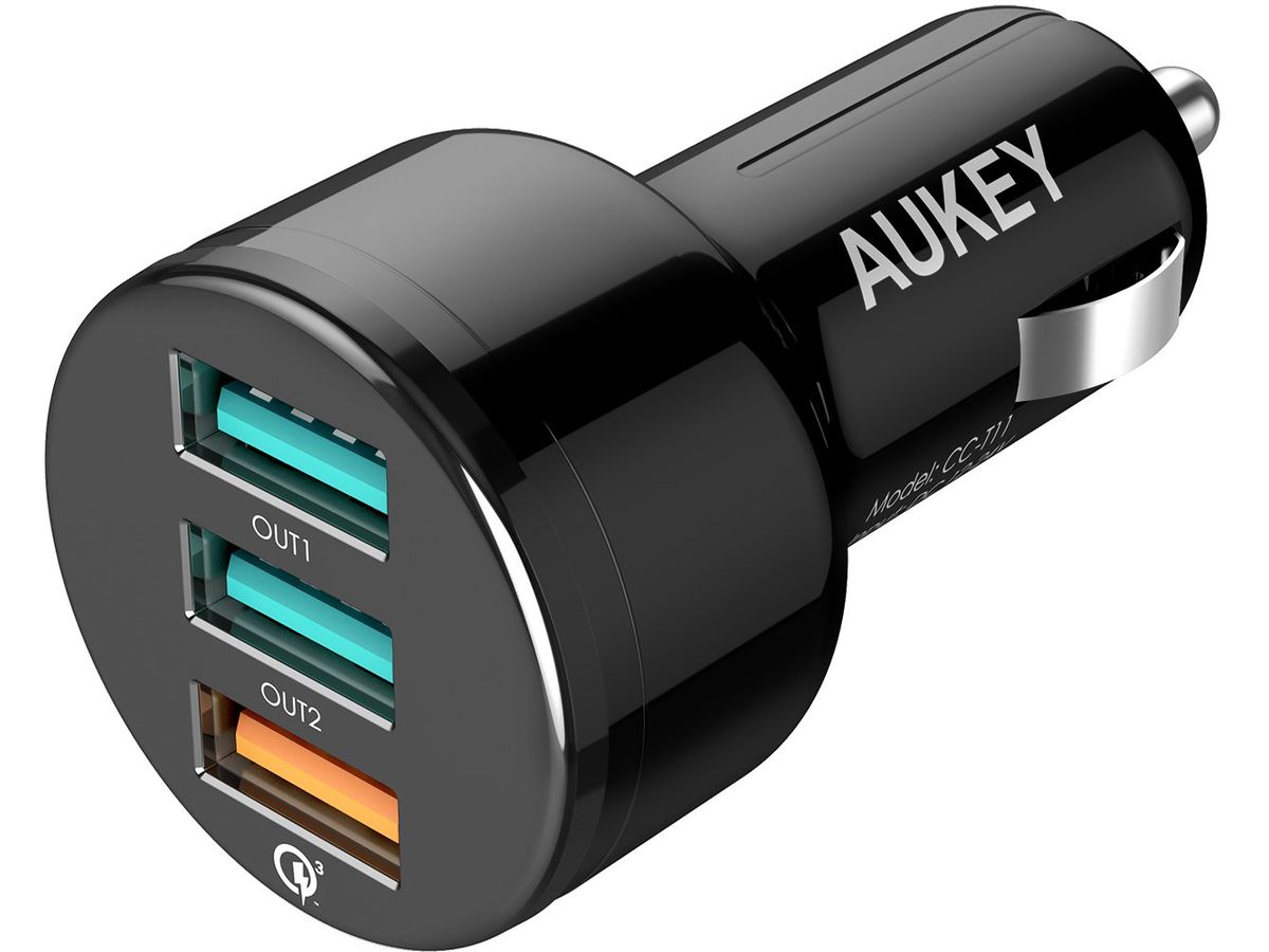 AUKEY Expedition CarCharger42W bl. CC-T11 3-Port,USB-type A QC3 (0608119197590)