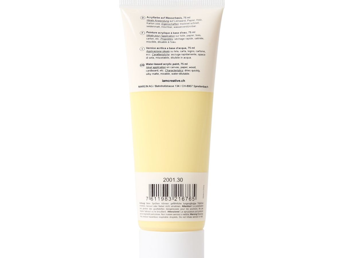 I AM CREATIVE Peinture acrylique 75ml 2001.3 jaune pastel (7611983216765)