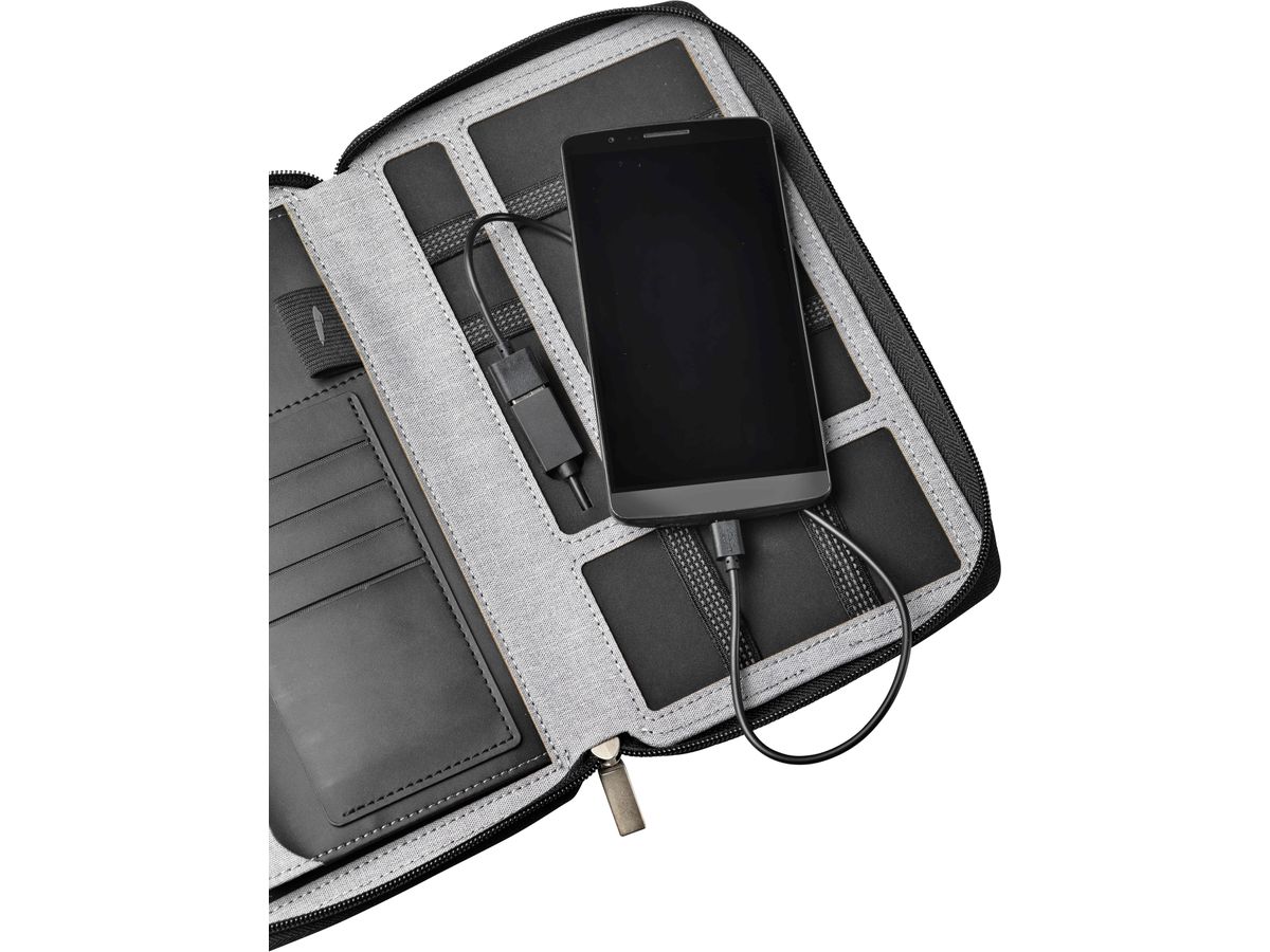 DUFCO Cartella con Powerbank 48-2007.000 4000 mAH, jeans (7612176079778)