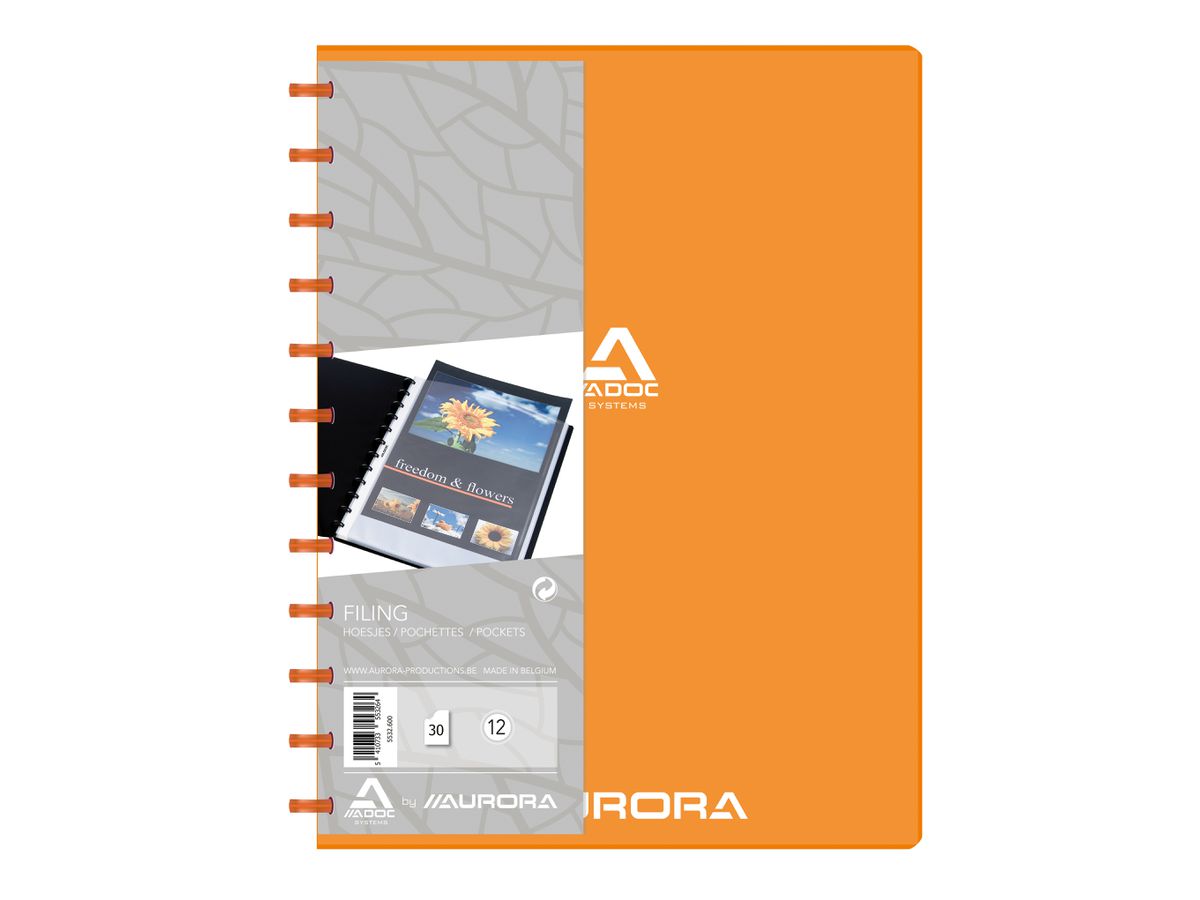 ADOC Cartella ad anelli PP tran. A4 5532.600 arancione 30 sacchi (5410733553264)