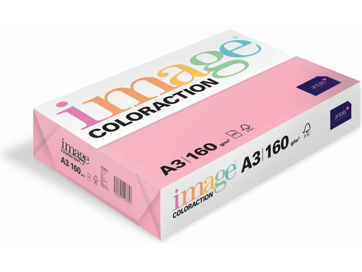 IMAGE COLORACTION Carta per copie Coral A3 285139 160g, rosa 250 fogli (7611115003683)
