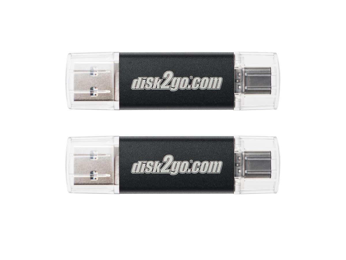 DISK2GO USB-Stick switch 64GB 30006595 Type-C/Type-A 3.0 double pack (7640111168089)