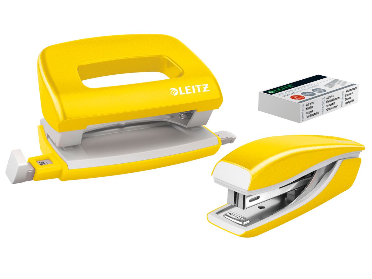 LEITZ Bucatrice/Cucitrice WOW 5561 5561-20-16 giallo, Bundle 10 fogli (4002432122301)