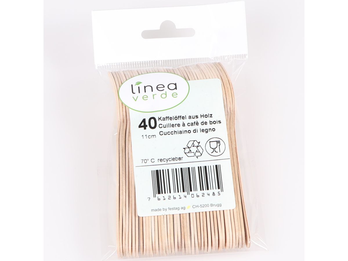 ELCO Cuillères à café en bois 55240040-079 marron, 40pcs. (7612614062485)
