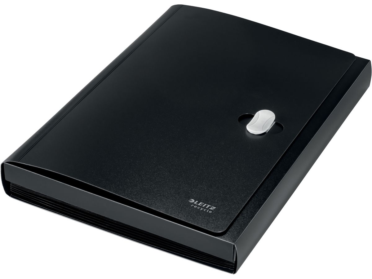 LEITZ Projektmappe Recycle A4 4624-00-95 schwarz, PP 5 Fächer (4002432127504)