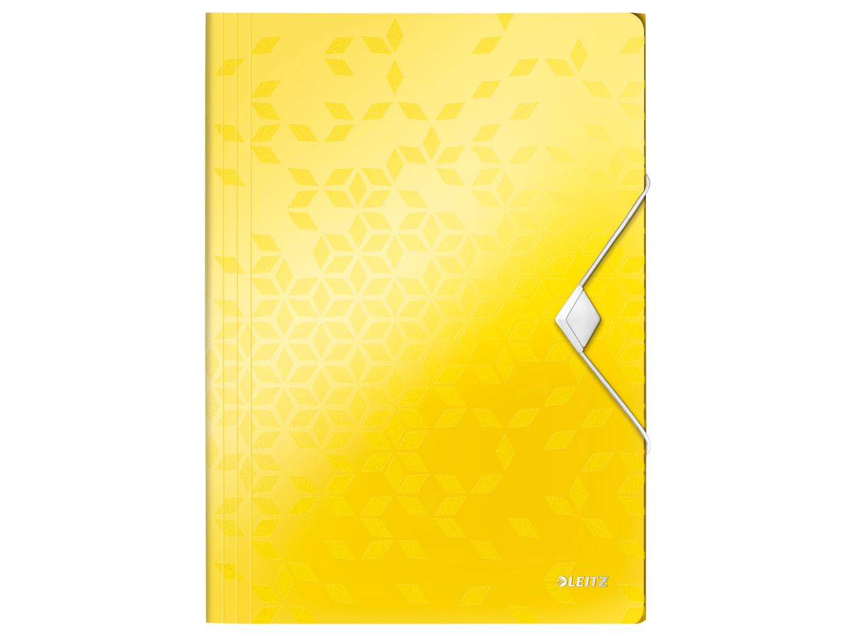 LEITZ Gumminbandmappe WOW A4 4599-00-16 gelb für 150 Blatt (4002432123018)