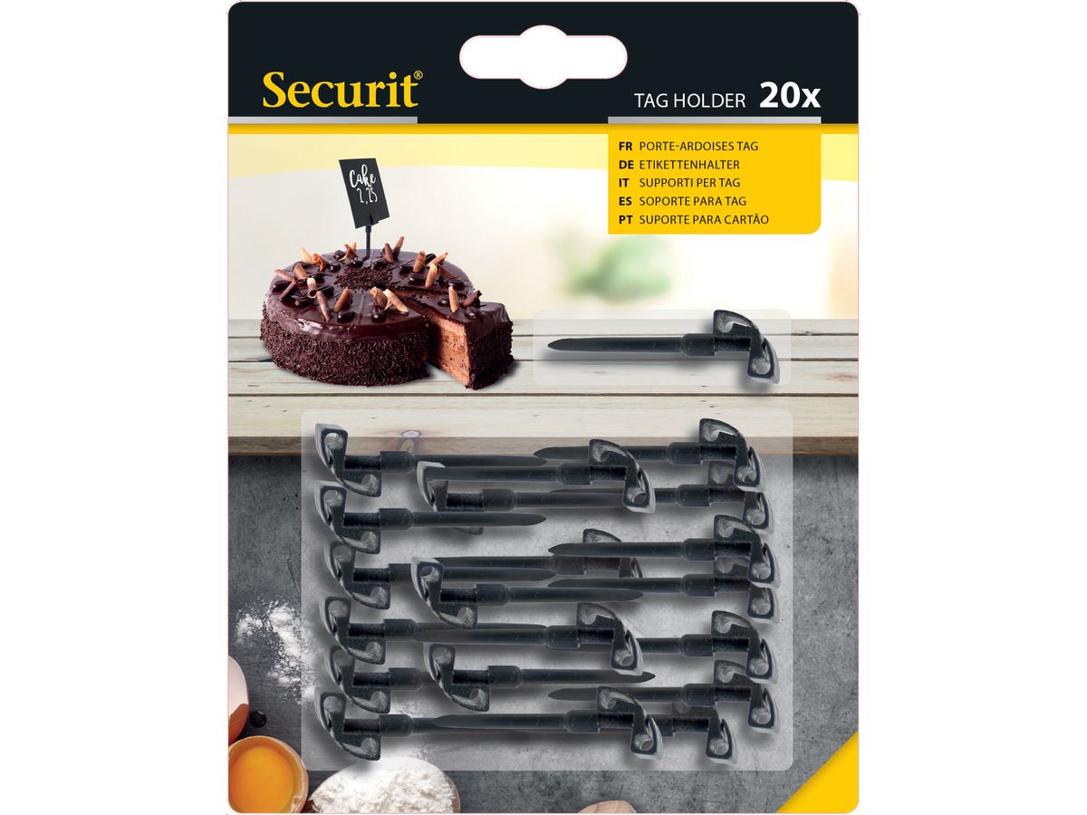 SECURIT Porter p. TAG SPIKE TAG-HLD-BL noir 20 pcs (8718226499837)