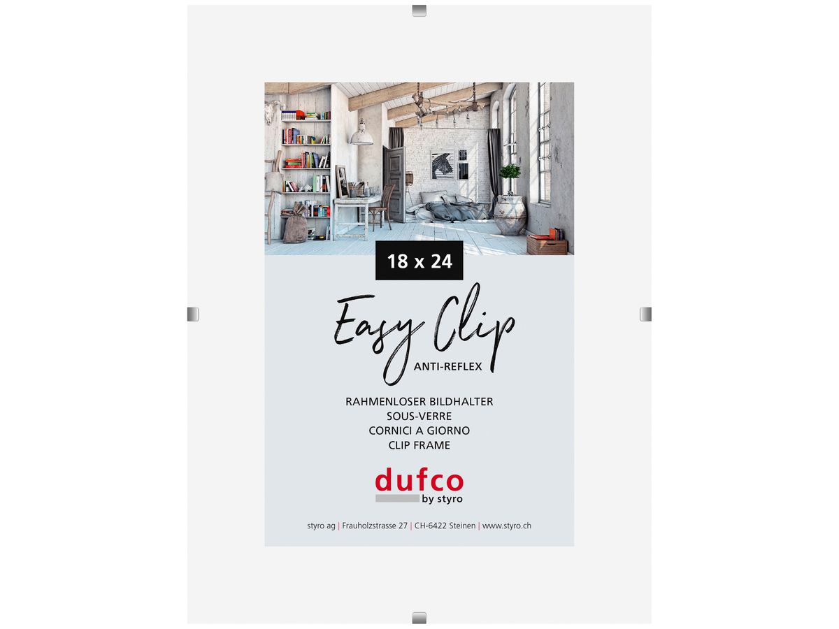 DUFCO Cliprahmen (ohne Rahmen) 1420.41002 18x24cm (7610259410029)
