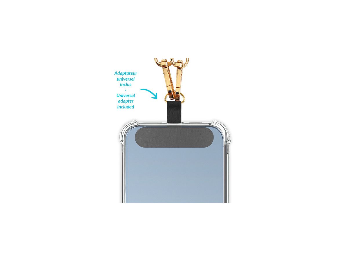 ZANAÉ Phone Necklace Golden Globe 17411 Leopard & Gold animal print (3663838174113)