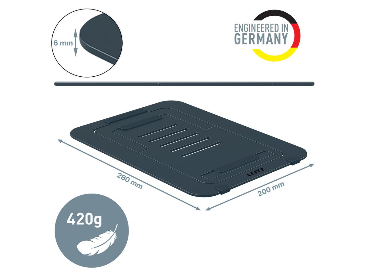 LEITZ Supporto per monitor Ergo 6346-00-89 Alu grigio scuro (4002432138333)