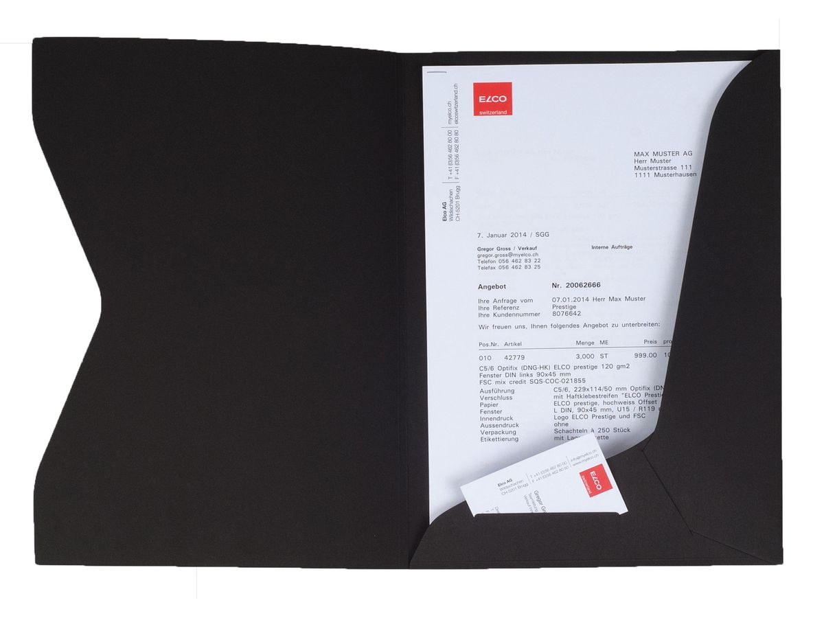 ELCO Cartella off. Prestige A4 29450.11 nero, 270gm2 10 pzi. (7611722018742)