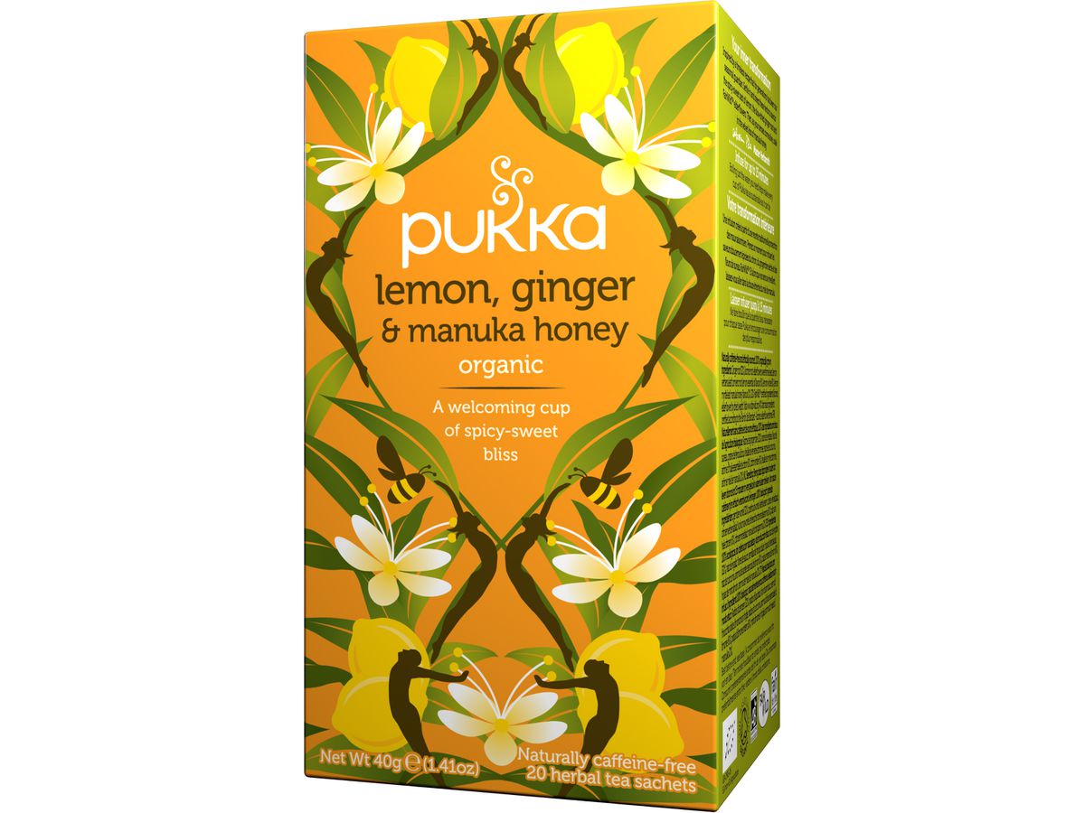 PUKKA Lemon, Ginger, Manuka-Honey 4091010 Tè alle erbe bio 20 sacchi (5063270111512)