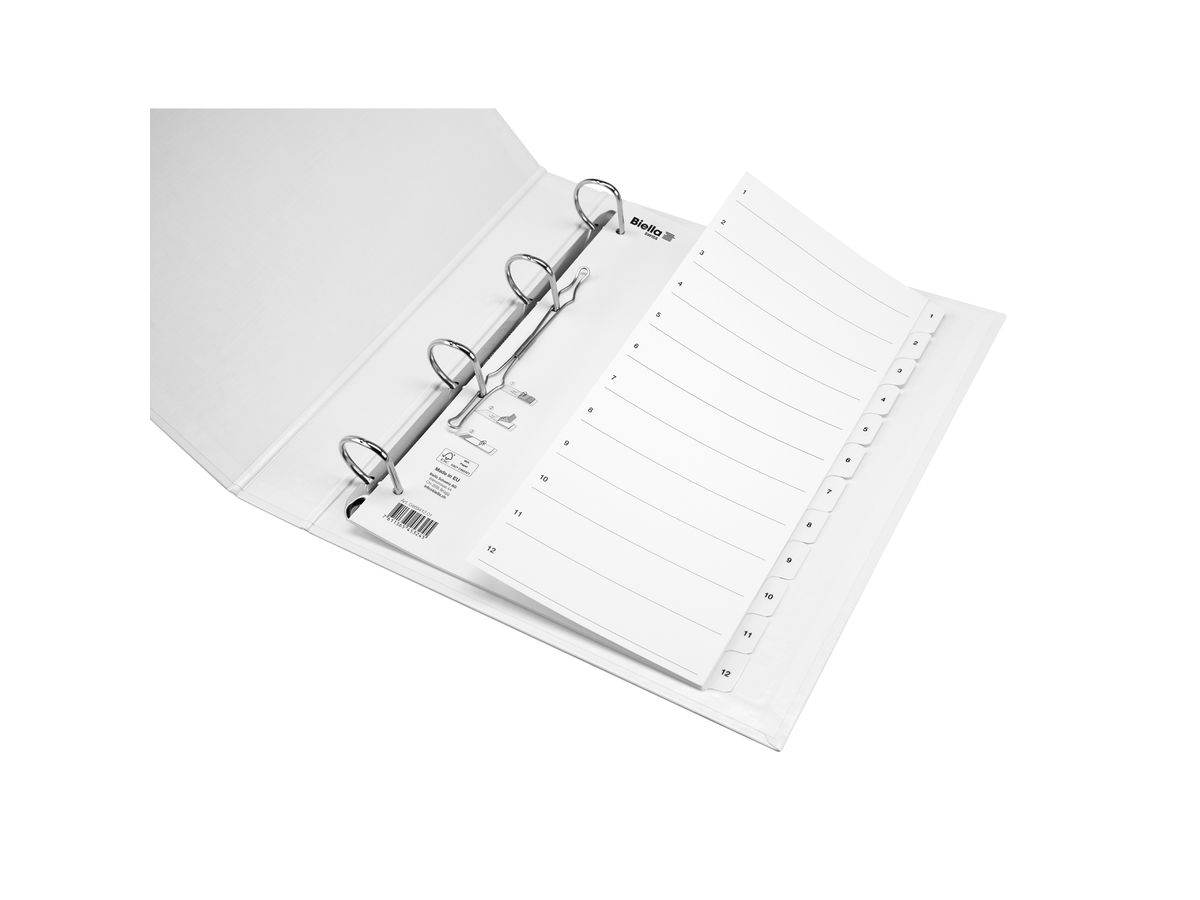 BIELLA Répertoire carton Smartind. A4 46941201U blanc 1-12 (7611365453245)