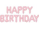PARTYDECO Ballon en plastique 340x35cm FB6T-081J Happy Birthday rose (5904555052758)