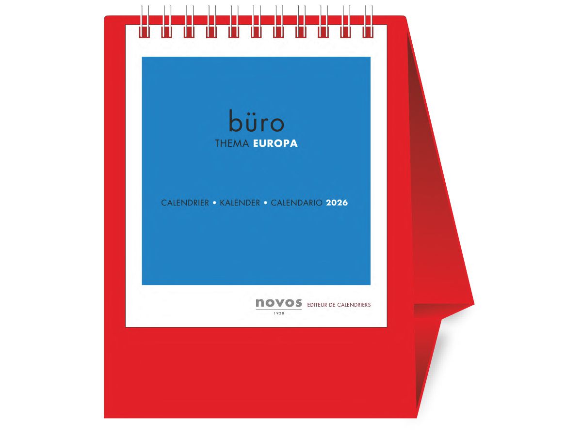 NOVOS Calend. da tavolo Europa 2026 500015 1M/1P rosso ML 11.5x14cm (9771663500015)