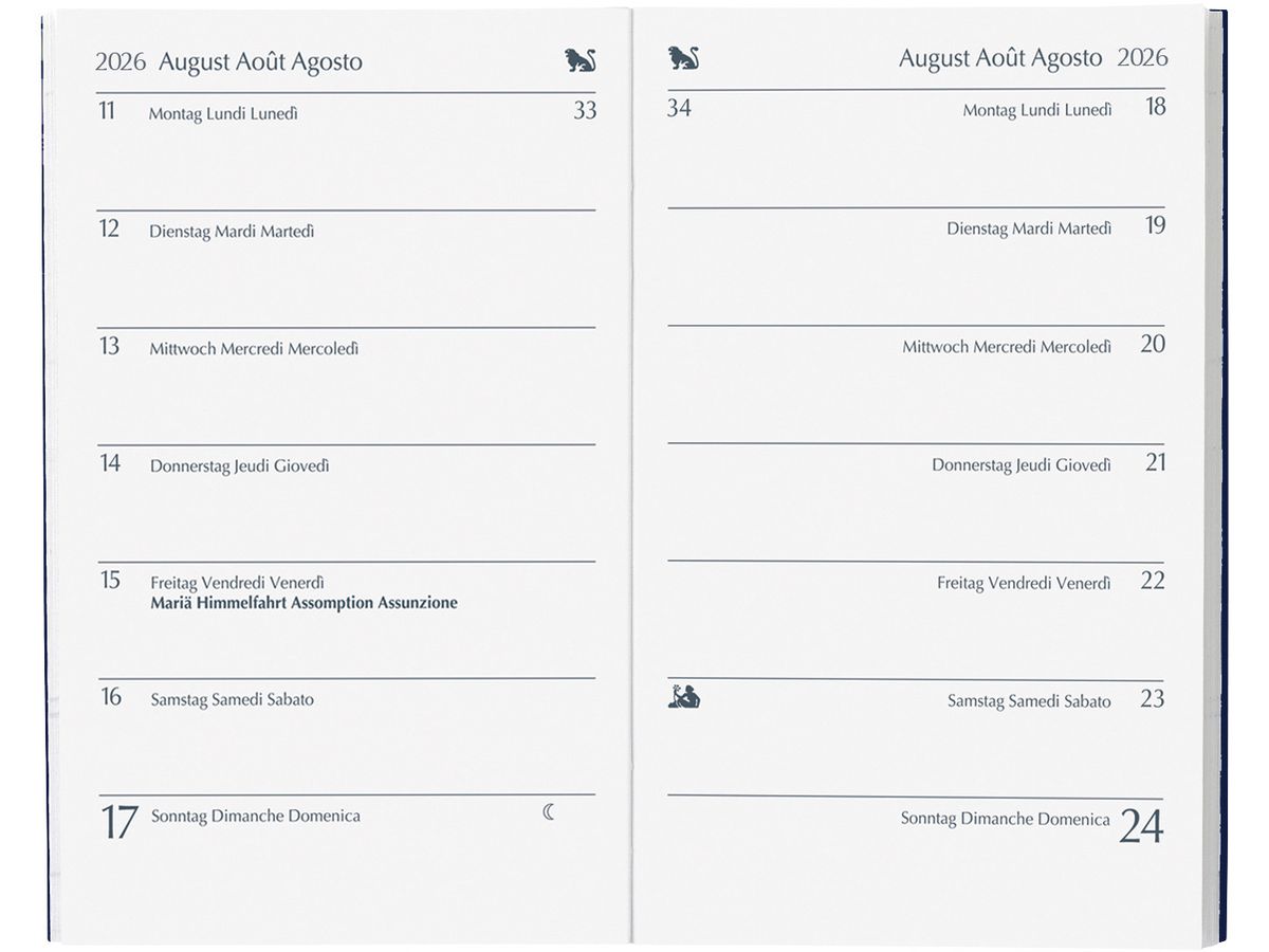 BIELLA Agenda Pratique 2026 824370050026U 1S/1P blu ML 8.7x13.6cm (7611365525294)