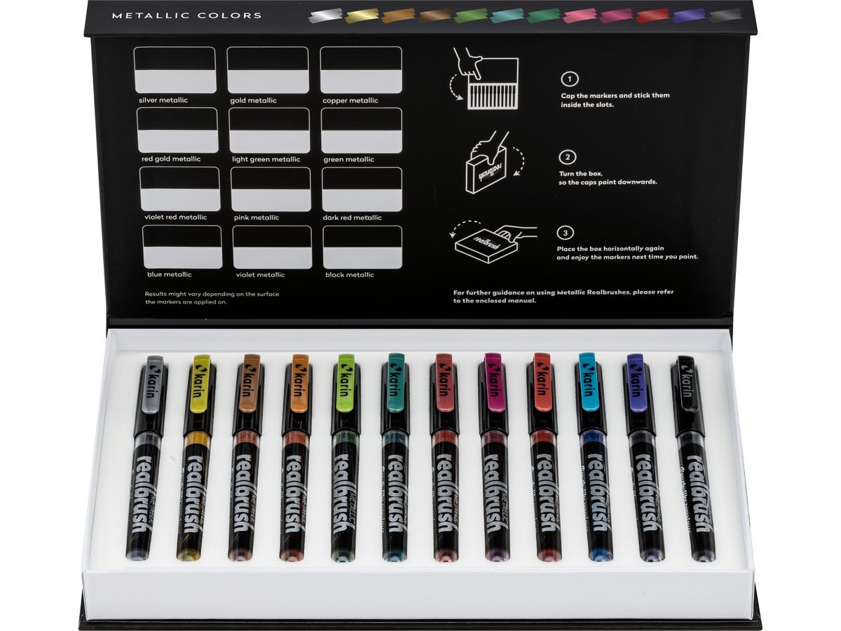 KARIN Real Brush 0.4mm 32C1 Metallic 12 pièces (5904446031428)