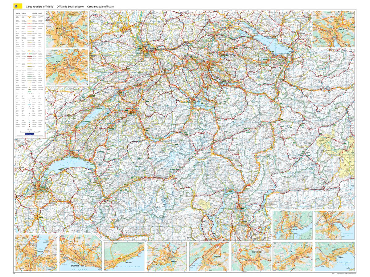 KÜMMERLY+FREY Plano CH Carte routière TCS 325991014 126x99,6cm 1:301'000 (9783259910146)