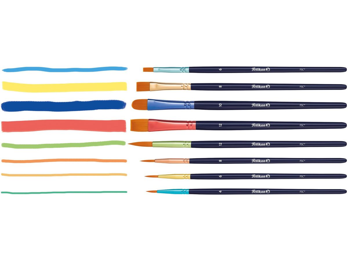 PELIKAN Set de pinceaux Premium 701181 8 pinceaux (4012700701183)