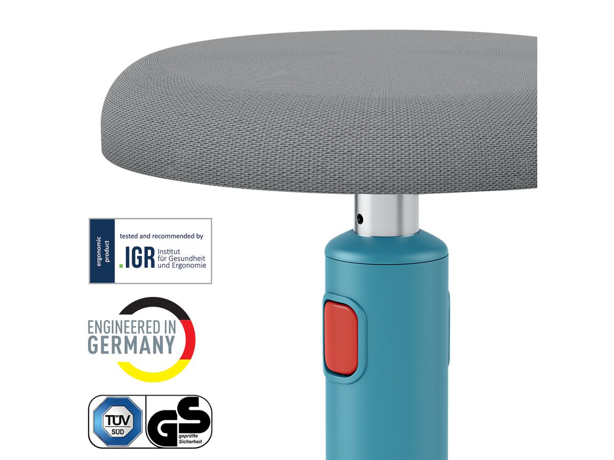 LEITZ Tabouret assis/debout Cosy 6518-00-61 bleu haut d'ass 46-79cm 1 pcs (4002432129461)