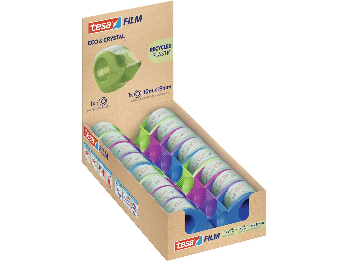 TESA Tesafilm eco&crystal 10mx19mm 59039-00000 Dévidoir ruban adhésif 16 pcs. (4042448641748)