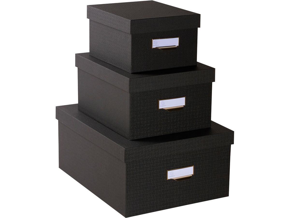 EXACOMPTA Ablagebox OfficeByMe 79601E schwarz 3er-Set (3130630796015)