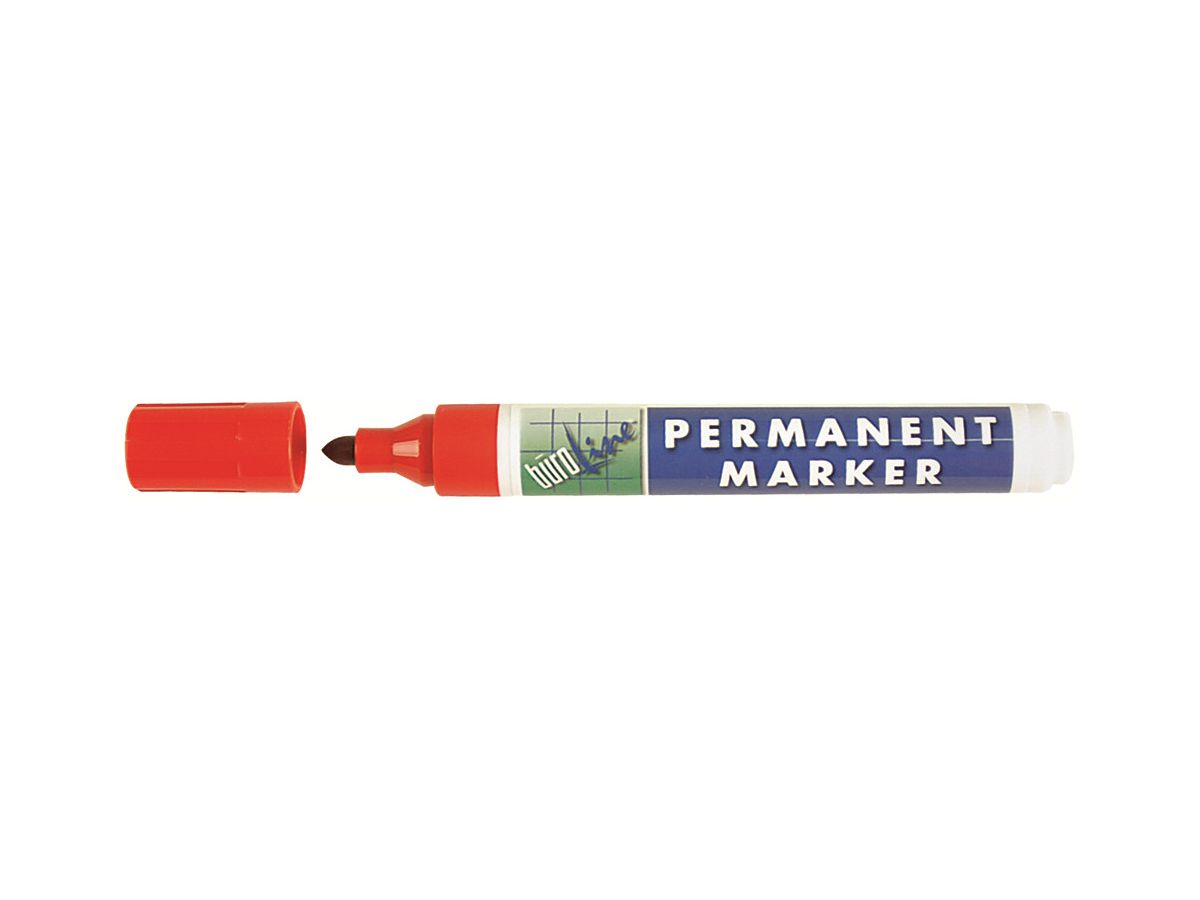 BÜROLINE Permanent Marker 1-4mm 222255 rouge (7612532022745)