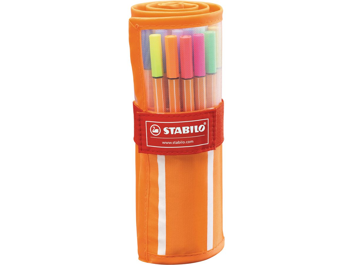 STABILO Fineliner Point 88 0.4mm 8830-2 25+5 neon set rotolo (4006381444057)