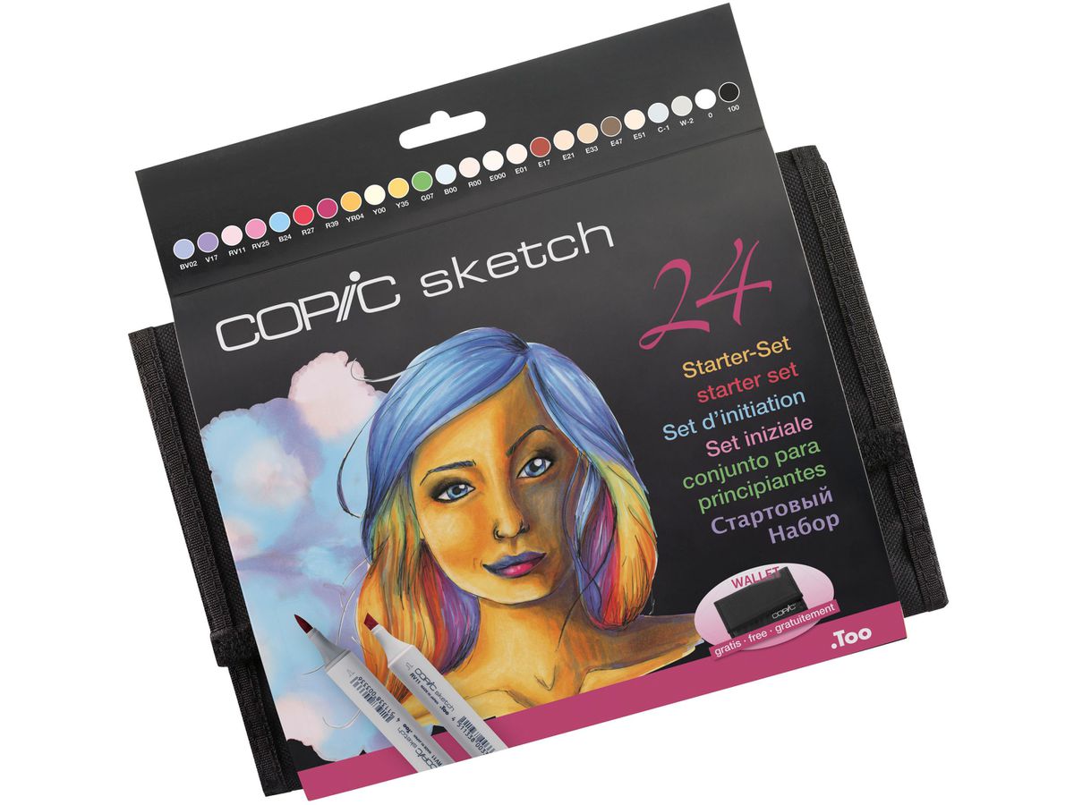 COPIC Marker Sketch 21075424 Wallet Starter-Set, 24 Stück (4013695261584)