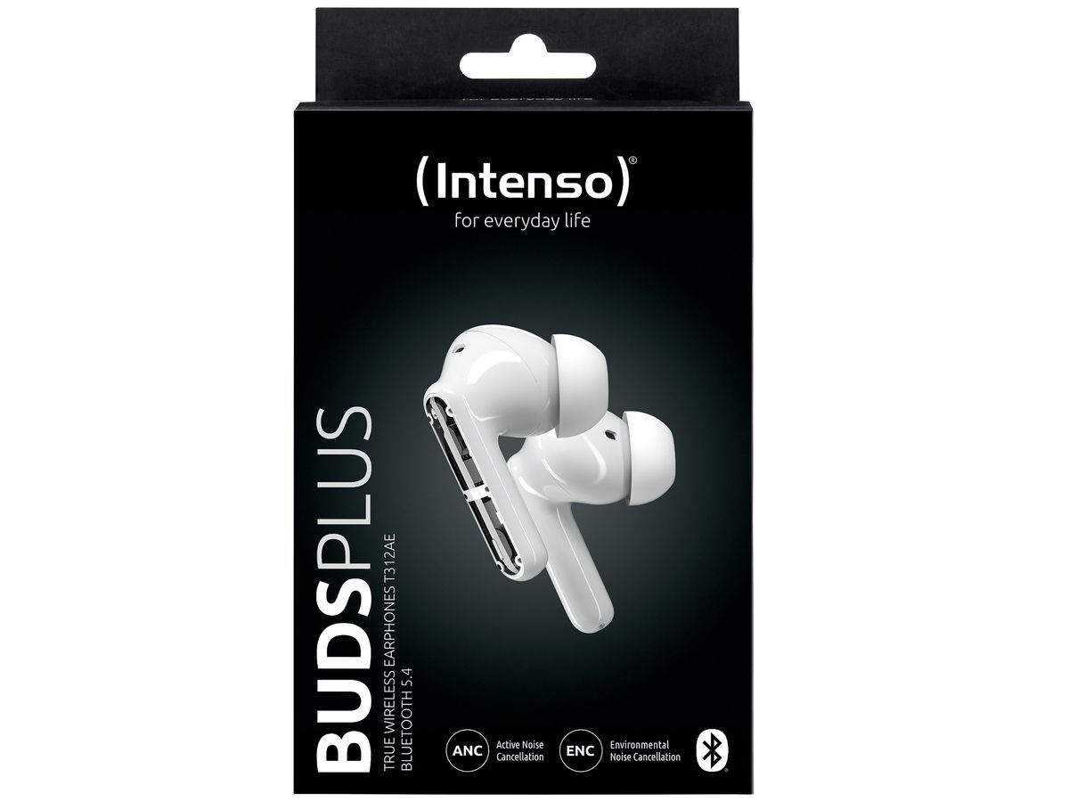 INTENSO Buds Plus Wirel. Earphones 3720312 T312AE, ANC, white (4034303034536)