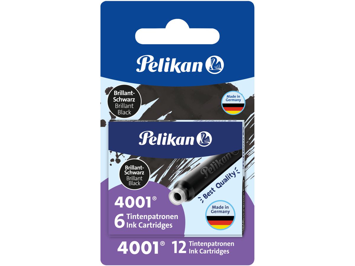 PELIKAN Cartouche d'encre TP/6/2/B noir 12 pcs., blister (4012700330802)