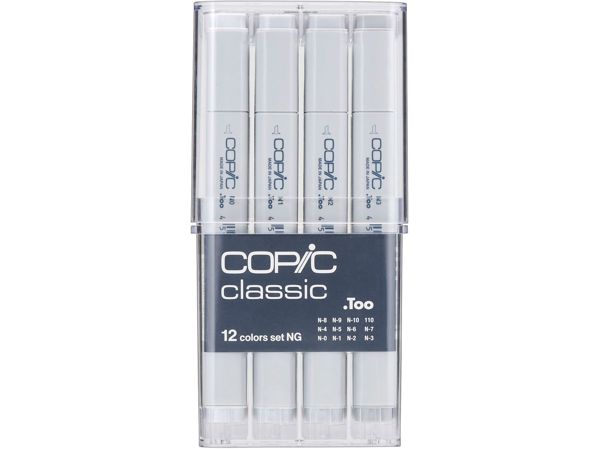 COPIC Marker Classic 20075152 grey-Set NG, 12 pcs. (4511338063323)