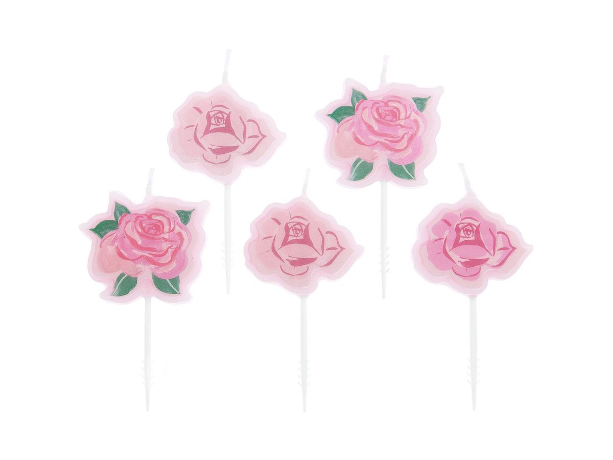 RICO DESIGN Bougies d'anniversaire 400889 roses 5 pièces (4051271224486)