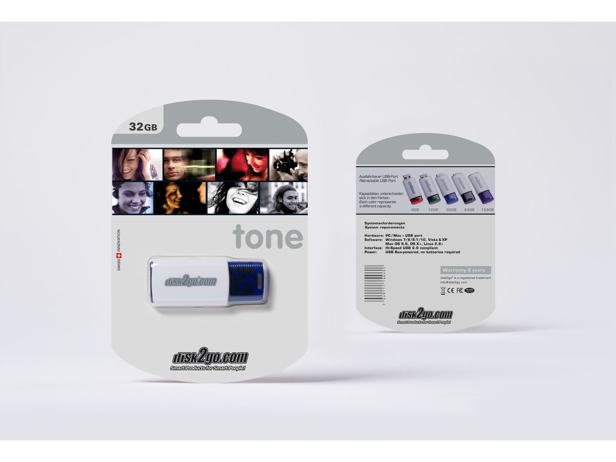 DISK2GO USB-Stick tone 2.0 32GB 30006109 USB 2.0 double pack (7640111167136)