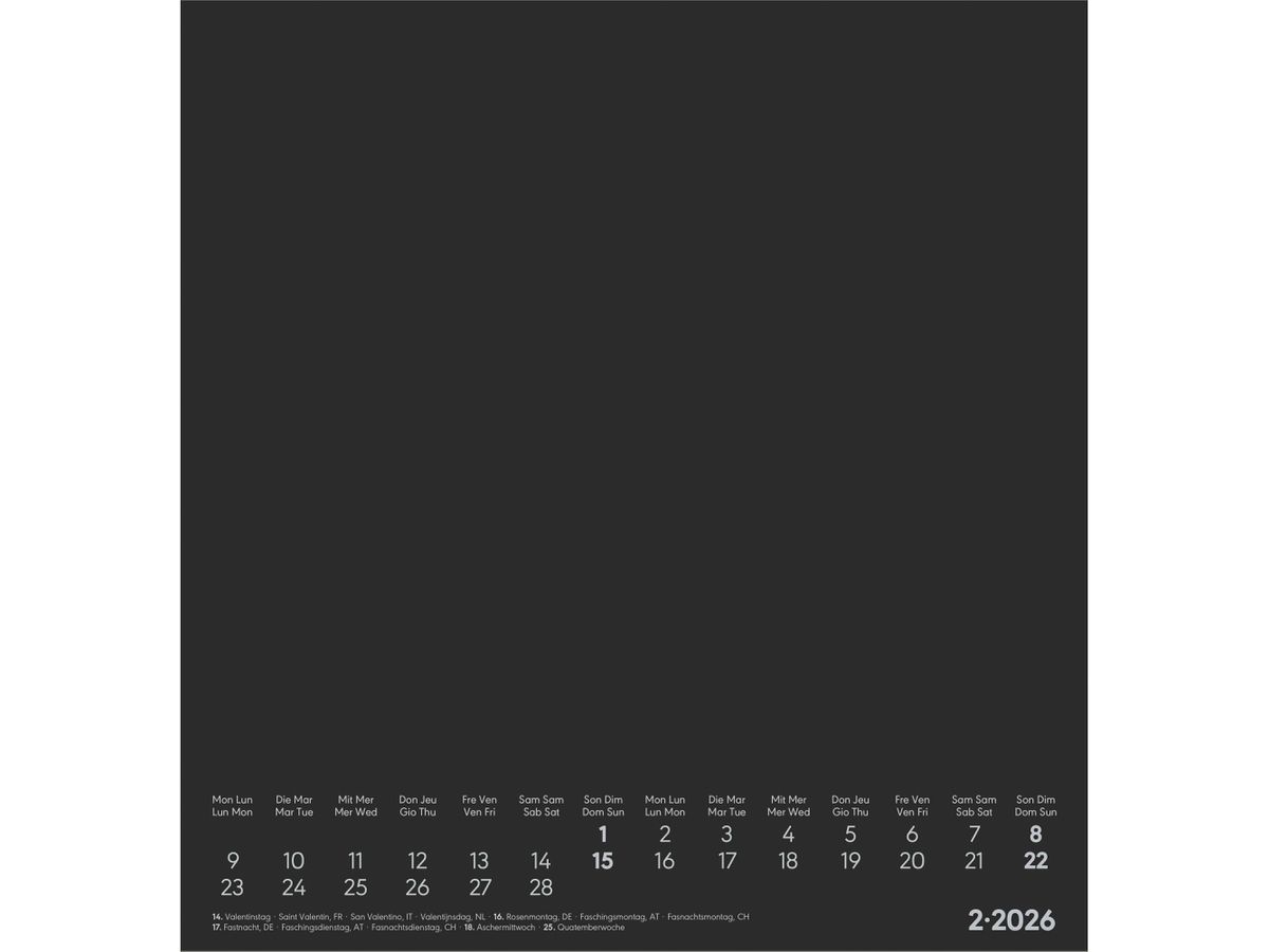 ALPHA EDITION Bastelkalender 2026 160646 schwarz 21x22cm (4069095006461)