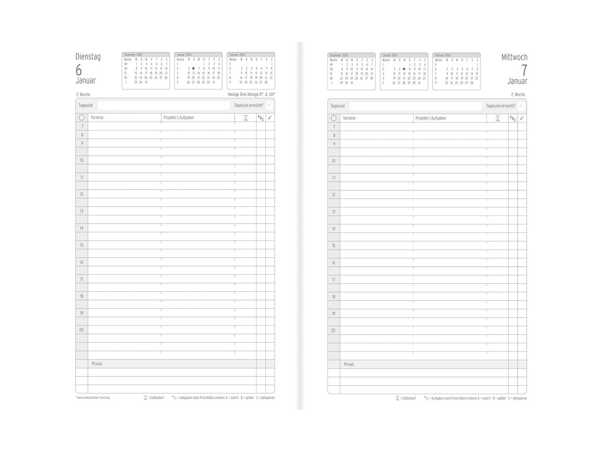 CHRONOPLAN Chronobook Black&White 2026 50946Z.26 1J/1P noir SC A5 (4004182088364)