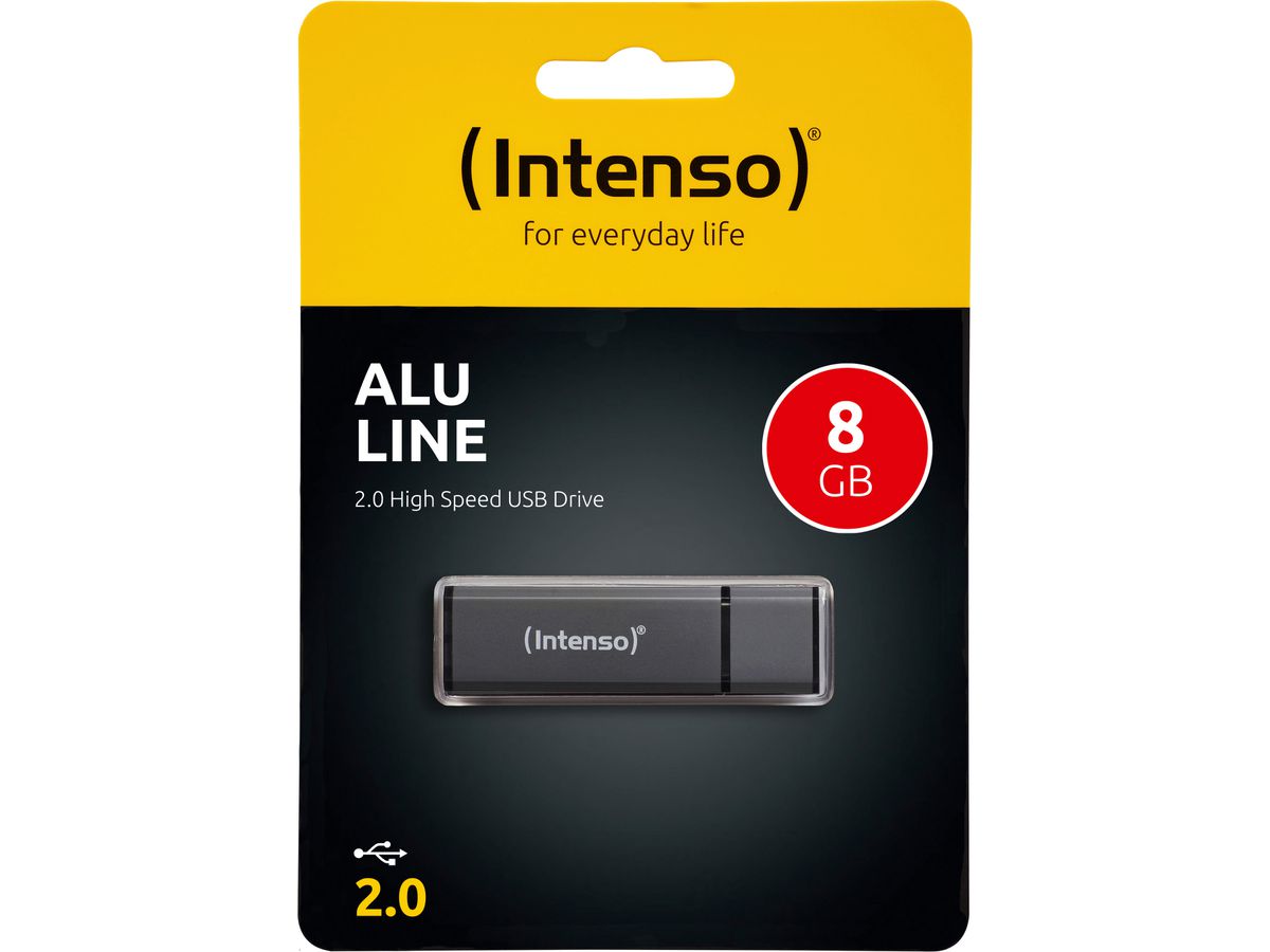 INTENSO USB-Stick Alu Line 8GB 3521461 USB 2.0 antracite (4034303016259)