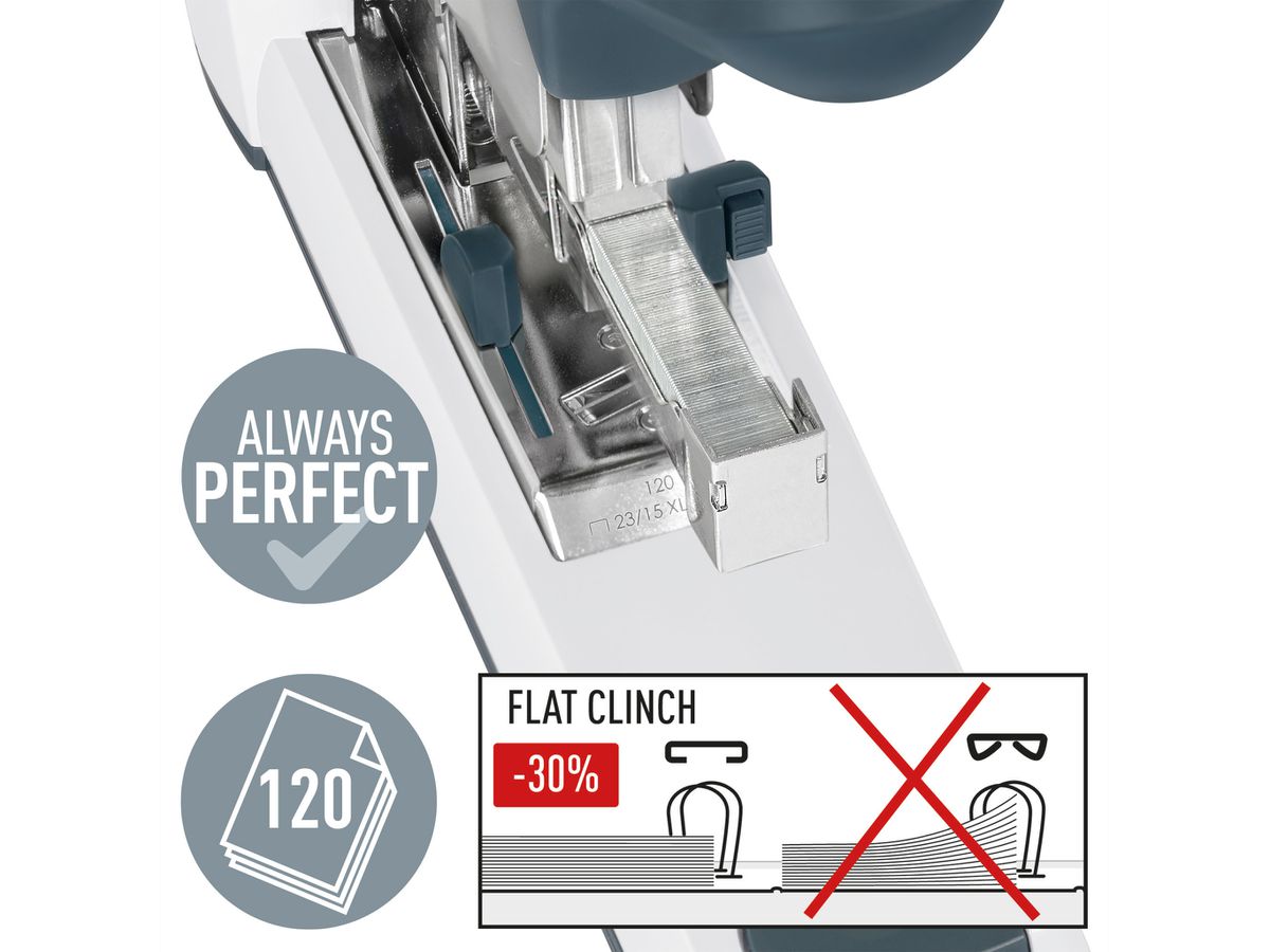 LEITZ Heftgerät Heavy Duty 5553 55530084 hellgrau 120 Blatt (4002432371129)