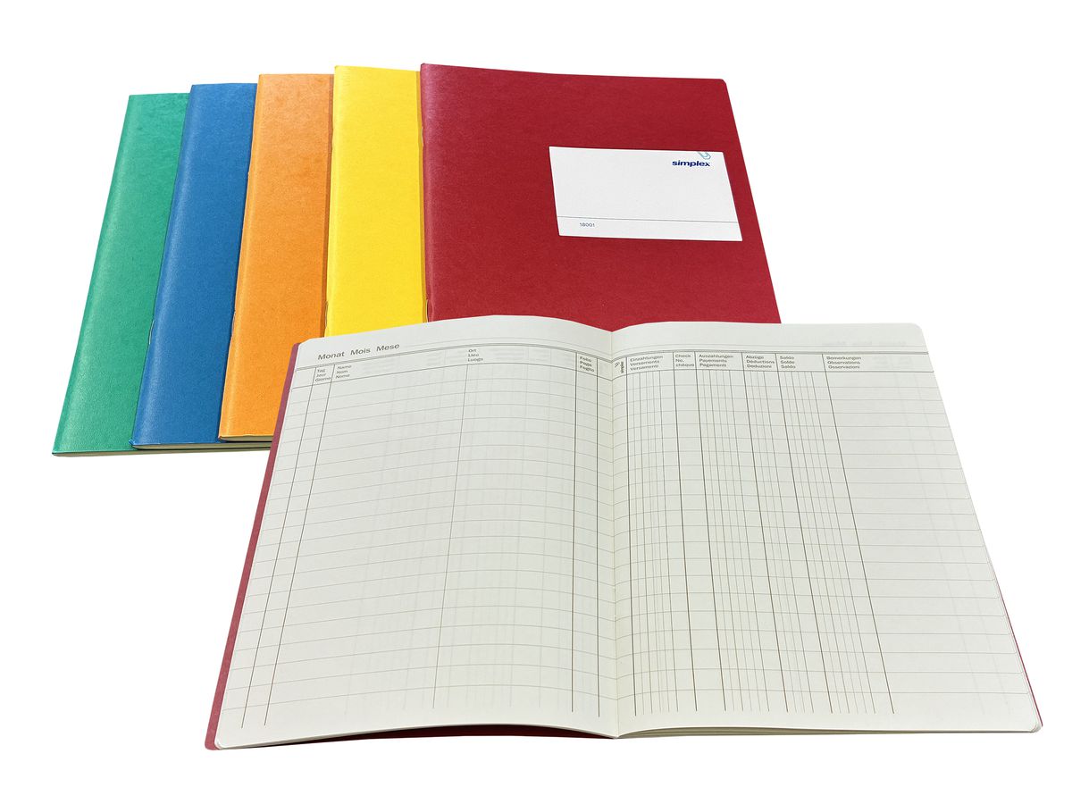 SIMPLEX Postcheckbuch D/F/I A5 18001 assortiert 32 Blatt (7611468180017)