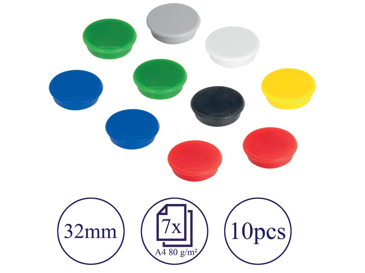 FRANKEN Aimants 32mm HM30 99 assortis 10 pièces (4016946061551)