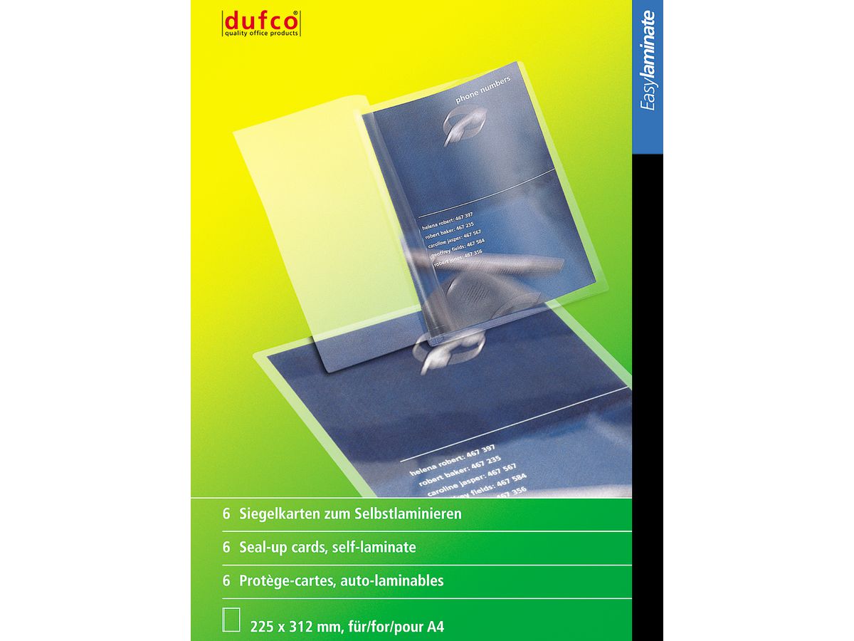 DUFCO Seal-Up Cards 52101.004 225X312MM 6STK (7610259005638)
