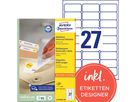 AVERY ZWECKFORM Étiquett.univers. 63,5x29,6mm L4737REV-100 blanc,non-perm. 2700p./100fl. (4004182433300)
