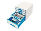 LEITZ Cassetti portadoc. WOW Cube A4 52142036 bianco/blu, 5 cassetti (4002432115426)
