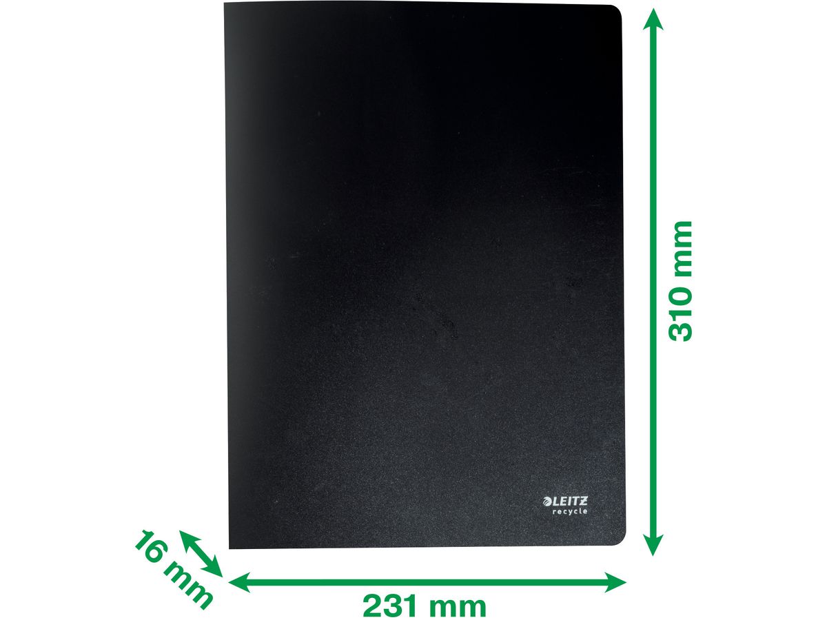 LEITZ Livre présent. Recycle PP A4 4677-00-95 noir 40 dossiers (4002432128006)