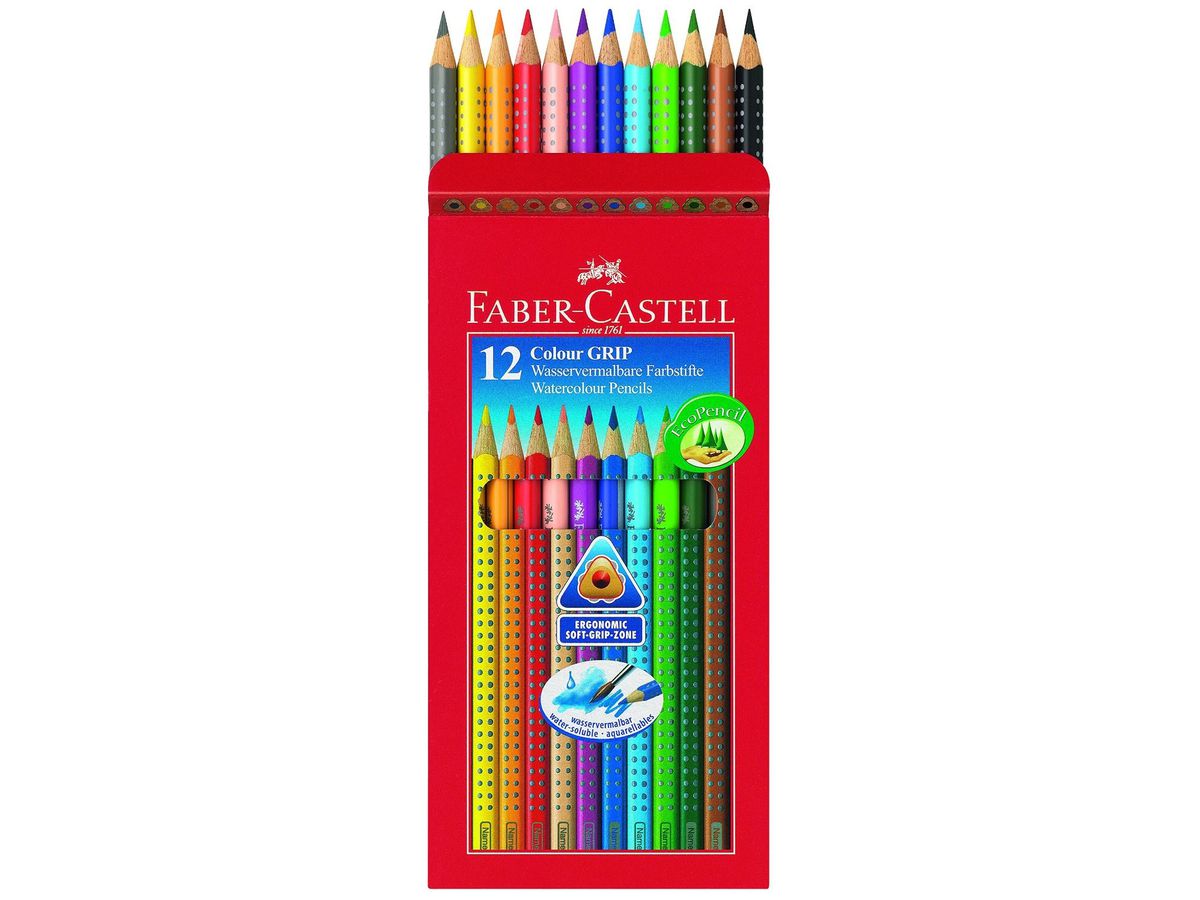 FABER-CASTELL Matite colorate Grip 112412 12 colori (4005401124122)