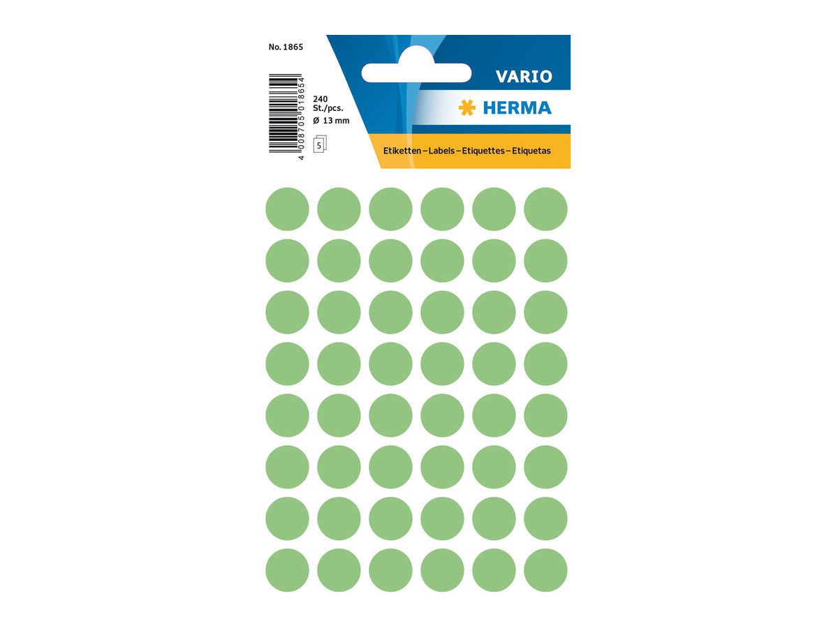 HERMA Marqueurs 13mm 1865 vert 240 pcs. (4008705018654)
