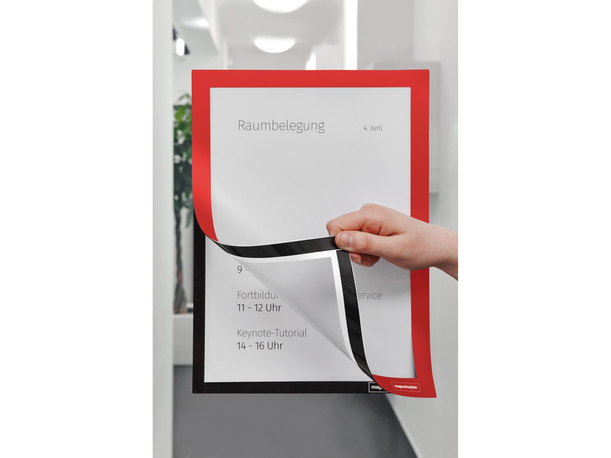 MAGNETOPLAN Magnetrahmen A4 1131906 selbstklebend, rot 2 Stk. (4013695064970)