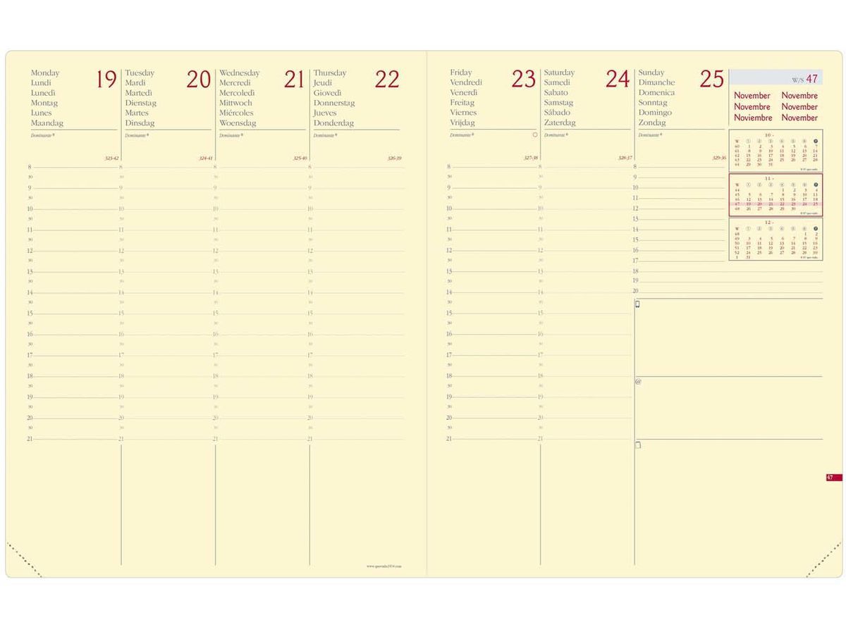 QUO-VADIS Agenda Silk Pres.Prest. 2026 287376Q 1S/2P blu scuro ML 21x27cm (3371010466559)